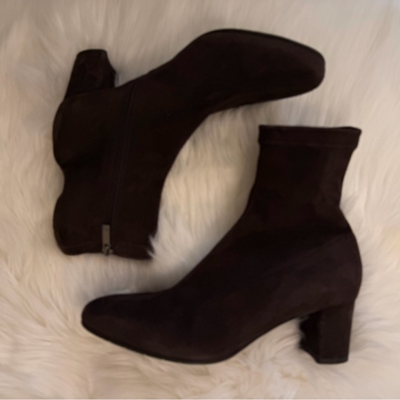 Aquatalia Womens Briana Suede Block Heel Ankle Sock Boots Booties8.5 - Picture 3 of 6